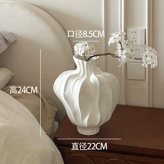 French Mid-Century Ceramic Vase - Elegant Hydroponic Planter & Decorative Flower Vase for Living Room, Home & Office