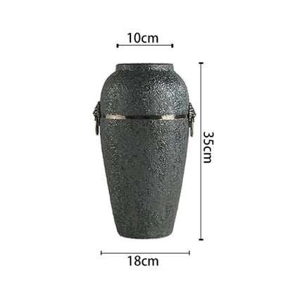 Rustic Unglazed Ceramic Vase - Handcrafted Wabi-Sabi Style for Zen Minimalist Home, Hotel & Hostel Decor (Perfect for Tabletop Floral Arrangements)