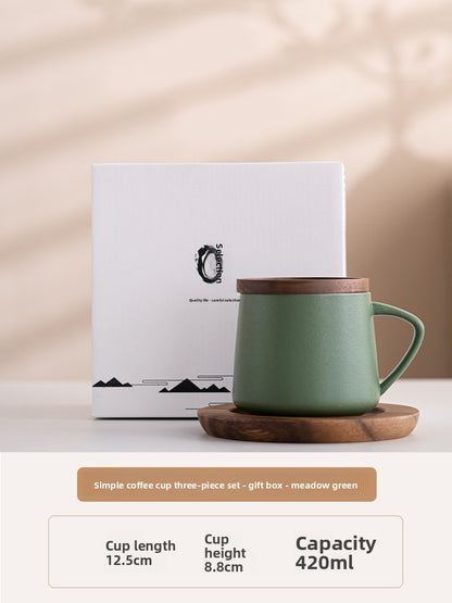 Custom Logo Mug, Engraved Ceramic Coffee Cup, Office Water Mug, Tea Tumbler, Personalized Gift Set, Sublimation Blank Cup