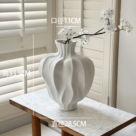 French Mid-Century Ceramic Vase - Elegant Hydroponic Planter & Decorative Flower Vase for Living Room, Home & Office