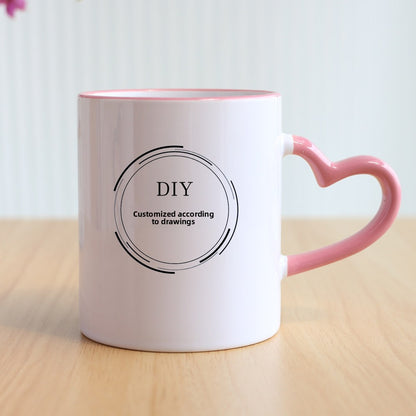 Custom Photo Mug, Personalized Ceramic Coffee Cup, Colorful Sublimation Mug with Name/Logo, Couple Birthday Anniversary Gift, Promotional Souvenir