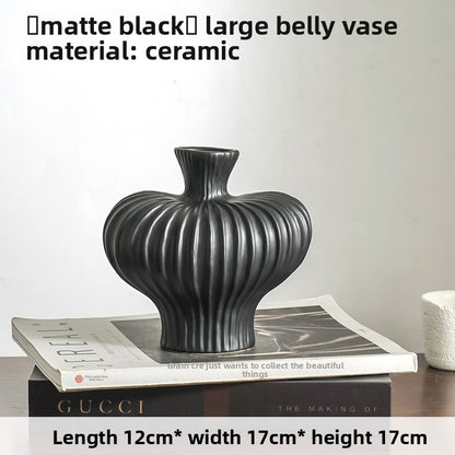 French Mid-Century Ceramic Vase - Elegant Hydroponic Planter & Decorative Flower Vase for Living Room, Home & Office