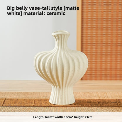 French Mid-Century Ceramic Vase - Elegant Hydroponic Planter & Decorative Flower Vase for Living Room, Home & Office