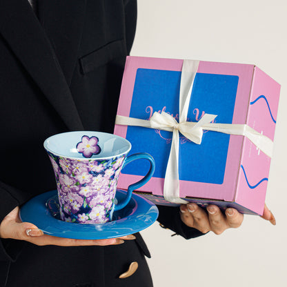 Coffee Cup and Saucer Set - Premium Delicate Tea Cup for Afternoon Tea, Latte, and Cappuccino