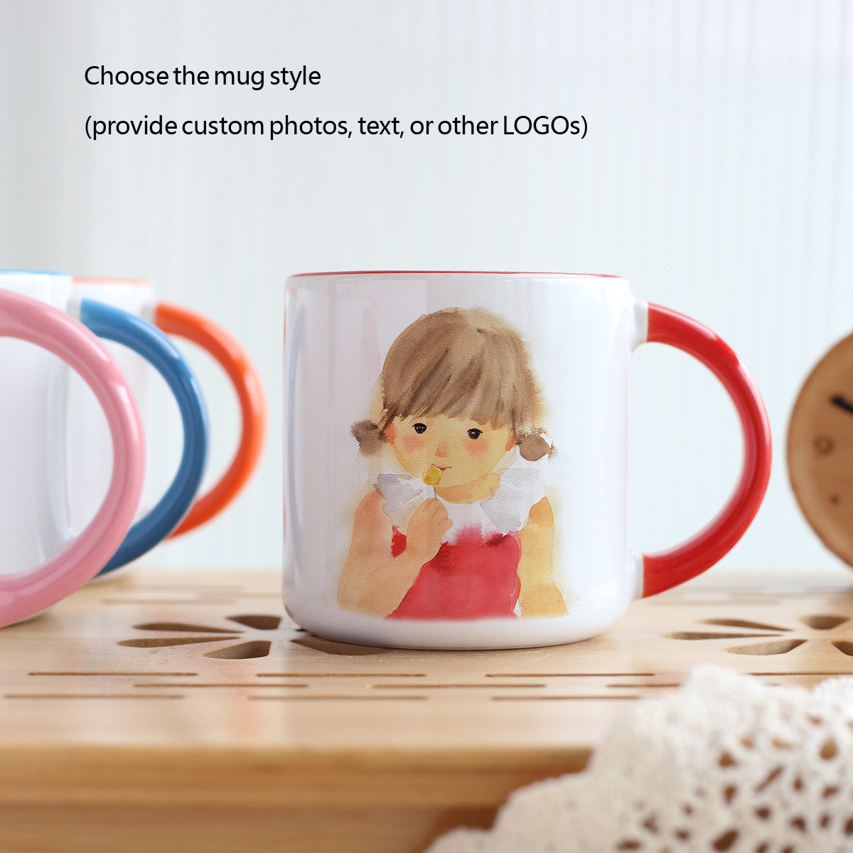 Vibrant DIY Photo Mug - Customizable White Ceramic Cup, Personalized Gift for Couples, Kids & Lovers