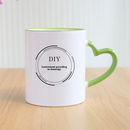 Custom Photo Mug, Personalized Ceramic Coffee Cup, Colorful Sublimation Mug with Name/Logo, Couple Birthday Anniversary Gift, Promotional Souvenir