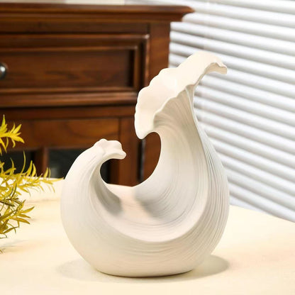 Creative Nordic Ceramic Vase - Textured Decorative Figurine for Living Room, Foyer, Table & Office (For Hydroponics, Dried Flowers & Artificial Plants)