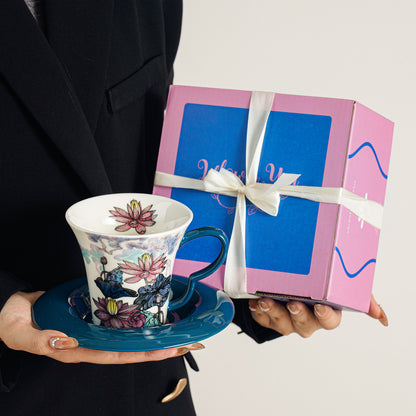 Coffee Cup and Saucer Set - Premium Delicate Tea Cup for Afternoon Tea, Latte, and Cappuccino