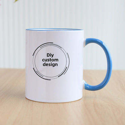 Custom Photo Mug, Personalized Ceramic Coffee Cup, Colorful Sublimation Mug with Name/Logo, Couple Birthday Anniversary Gift, Promotional Souvenir