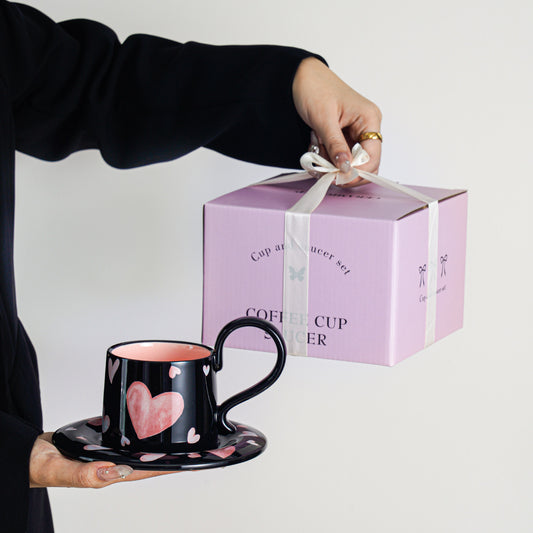 Sophisticated Ceramic Coffee Cup and Saucer Set