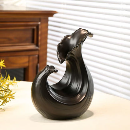 Creative Nordic Ceramic Vase - Textured Decorative Figurine for Living Room, Foyer, Table & Office (For Hydroponics, Dried Flowers & Artificial Plants)
