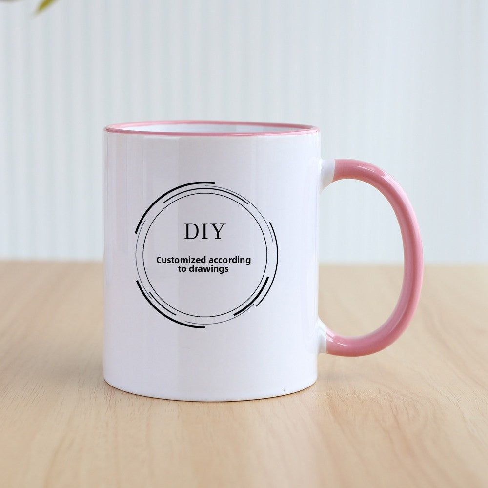 Custom Photo Mug, Personalized Ceramic Coffee Cup, Colorful Sublimation Mug with Name/Logo, Couple Birthday Anniversary Gift, Promotional Souvenir