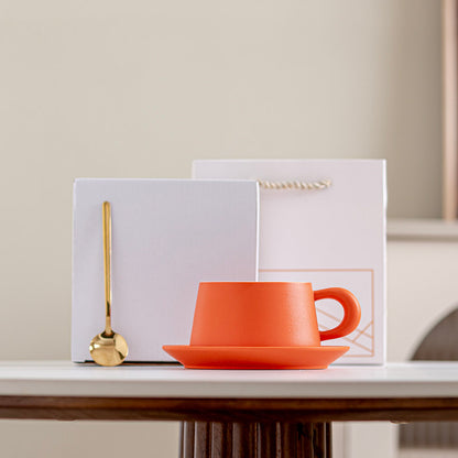 Jianshan Series Couple Coffee Mugs - High-End Ceramic Tea Cups, Souvenir Gift Set, Water Mugs with Spoon and Coaster