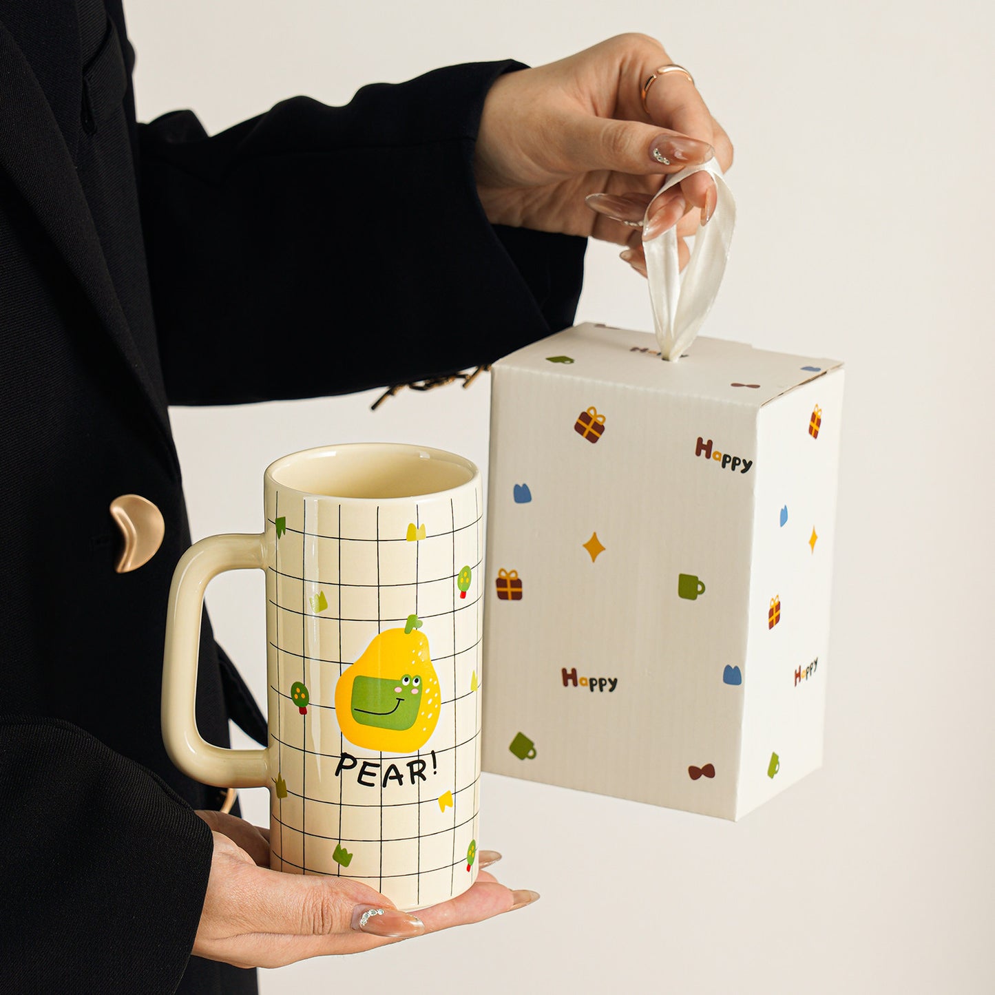 Elevated Graffiti Ceramic Mug - High-End Large Capacity Coffee Cup