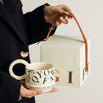 Elevated Couple Mug Set - Premium Delicate Ceramic Coffee Cup for Her, Home & Office Use