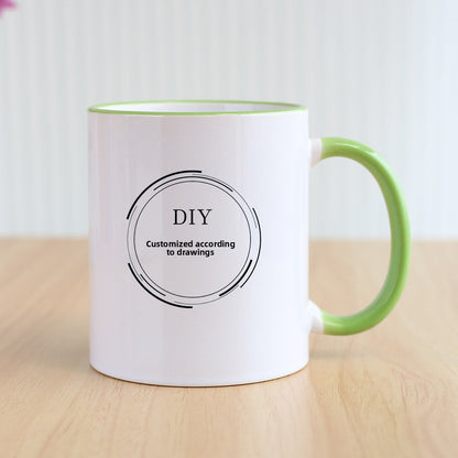 Custom Photo Mug, Personalized Ceramic Coffee Cup, Colorful Sublimation Mug with Name/Logo, Couple Birthday Anniversary Gift, Promotional Souvenir