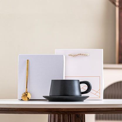 Jianshan Series Couple Coffee Mugs - High-End Ceramic Tea Cups, Souvenir Gift Set, Water Mugs with Spoon and Coaster