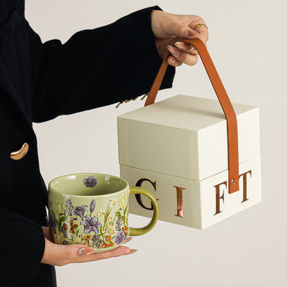 Floral Fantasy Mug - Elegant Ceramic Coffee Cup with Sophisticated Design