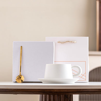 Jianshan Series Couple Coffee Mugs - High-End Ceramic Tea Cups, Souvenir Gift Set, Water Mugs with Spoon and Coaster