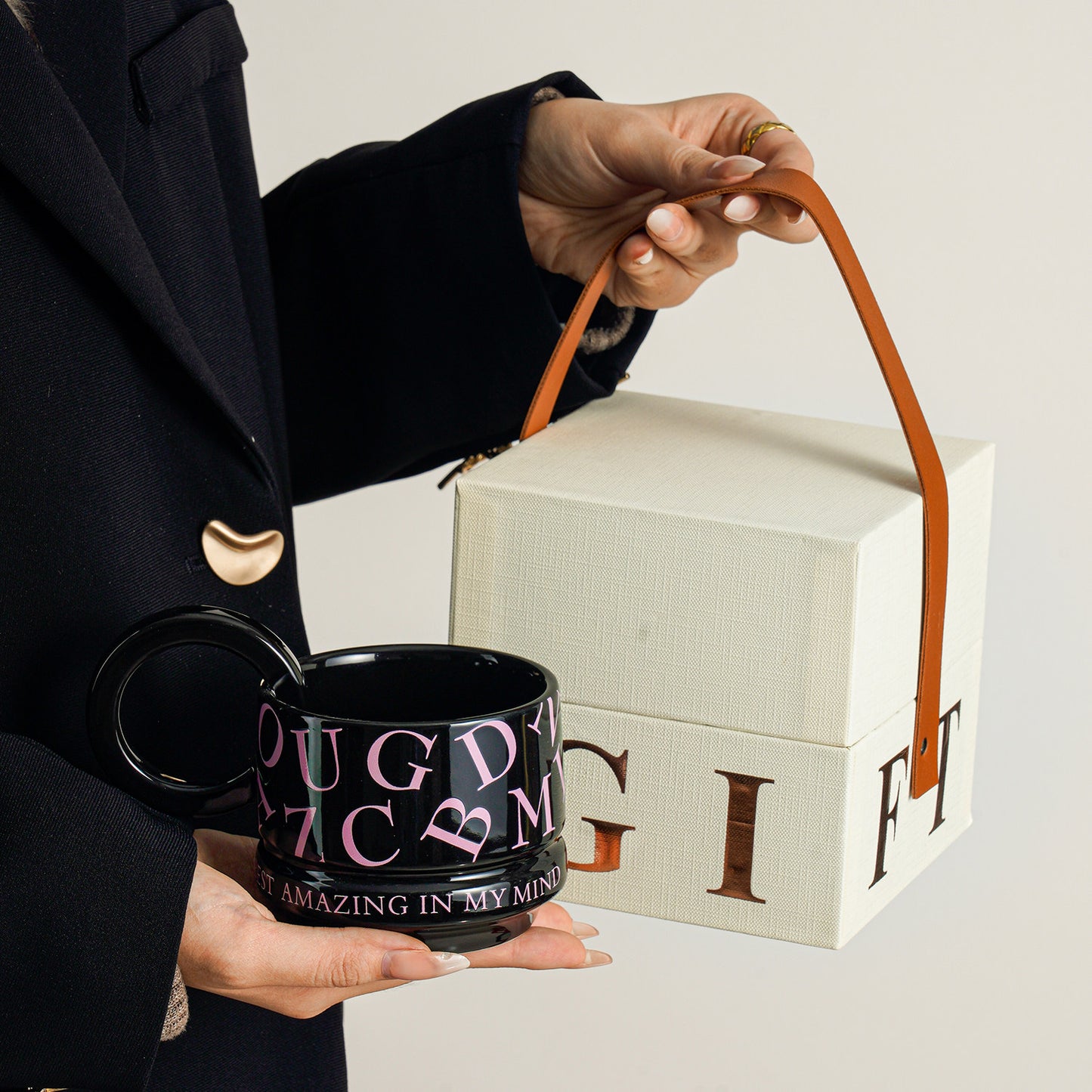 Elevated Couple Mug Set - Premium Delicate Ceramic Coffee Cup for Her, Home & Office Use