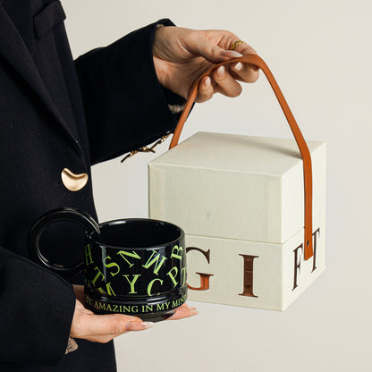 Elevated Couple Mug Set - Premium Delicate Ceramic Coffee Cup for Her, Home & Office Use