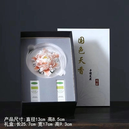 Handcrafted ceramic flowers, exquisite and distinctive ceramic aromatherapy ornaments crafted by an inheritor of Intangible Cultural Heritage art.